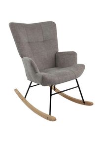 P & B Schaukelstuhl , Grau , Holz, Metall , Kautschukholz , massiv , 63x91x52 cm , Schaukelfunktion , Wohnzimmer, Sessel, Schaukelst&uuml;hle