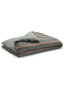 Manufactum Wendebettbezug gestreift Gr&uuml;n 135 &times; 200 cm