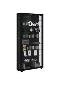 Mid.you Vitrine , Schwarz , Kunststoff , 8 F&auml;cher , 59x113x18 cm , stehend , Esszimmer, Vitrinen, Vitrinenschr&auml;nke
