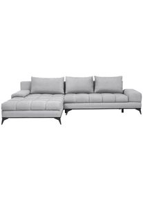 CARRYHOME Ecksofa , Greige , Metall , Uni , F&uuml;llung: Schaumstoff , Ottomane links, L-Form , 315x212 cm , Stoffauswahl, seitenverkehrt erh&auml;ltlich , Wohnzimmer, Sofas & Couches, Wohnlandschaften, Ecksofas