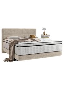 Esposa Boxspringbett , Beige , Textil , H3 , 7-Zonen , 160x200 cm , Federkernmatratze, Stoffauswahl, Topper durchgehend, Matratze durchgehend , Schlafzimmer, Betten, Doppelbetten