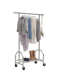Xora Kleiderwagen , Chromfarben , Metall, Kunststoff , 120x180x50 cm , Schuhablage , Schlafzimmer, Kleiderst&auml;nder