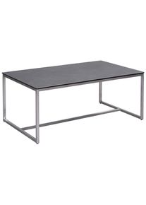 Novel Couchtisch , Anthrazit, Edelstahlfarben , Metall, Glas, Keramik , rechteckig , eckig , 60x42x100 cm , Wohnzimmer, Wohnzimmertische, Couchtische, Couchtische Metall