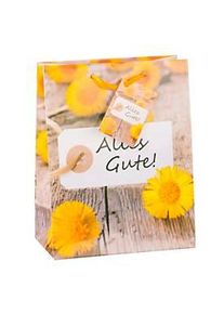 TSI Geschenktasche Alles Gute, mittelgross, 18 x 10 x 23 cm, reissfest, 3er-Set Motiv: Blume