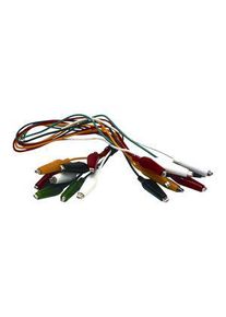 Mueller Electric Co Multi-Color Insulated Mini-Alligator Lead Set, 5A, Alligator Clip / Alligator Clip, 460mm, Black, Green, Red, White, Yellow 10pcs 