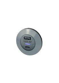 Alfatronix Prise USB encastrable, Car, 2x USB-A / USB-C, 3.6A, 13W, Black / Grey - PV PRO AC FF