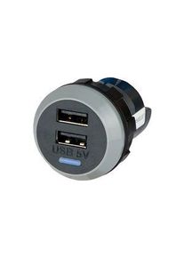 Alfatronix Prise USB encastrable, IP65, Car, 2x USB-A, 3A, 15W, Noir - PV65R-D
