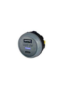 Alfatronix Charger, IP65, Car, 1x USB-A / USB-C, 3.6A, 13W, Black / Grey - PVP WP AC
