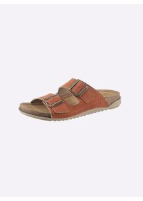 Fischer Witt Damen Pantolette aus weichem Leder gearbeitet, camel, Gr&ouml;&szlig;e 39, 50% Lederimitat, 50% Textil