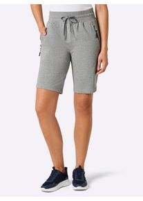 Witt Damen Freizeithose mit Klettverschluss-Tasche hinten, grau-meliert, Gr&ouml;&szlig;e 44/46, 88% Baumwolle, 12% Polyester