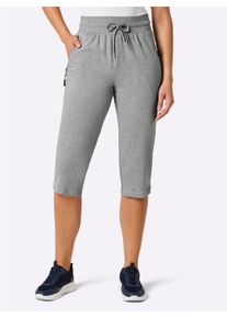 Witt Damen Freizeithose in Capril&auml;nge, grau-meliert, Gr&ouml;&szlig;e 36/38, 88% Baumwolle, 12% Polyester