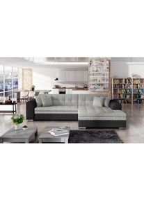 P & B Ecksofa , Grau, Schwarz , Textil , L-Form , 296x194 cm , Made in EU , Wohnzimmer, Sofas & Couches, Wohnlandschaften, Ecksofas