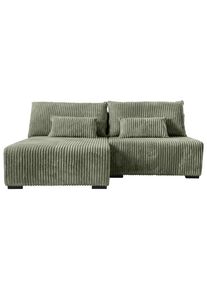 Mid.you Ecksofa , Olivgr&uuml;n , Textil , Buche , Hartholz , F&uuml;llung: Polyurethan (PUR),Polyurethan (Pur) , Ottomane links, L-Form , 210x146 cm , Made in EU , Liegefunktion, R&uuml;cken echt, haustierfreundlicher Bezug , Wohnzimmer, Sofas & Couches, Wohnlandschaften, Ecksofas