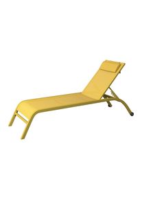 Ambia Garden Gartenliege , Gelb , Metall, Textil , F&uuml;llung: Schaumstoff , 198x87x62 cm , R&uuml;ckenlehne verstellbar , Gartenm&ouml;bel, Gartenliegen, Sonnenliegen
