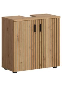 Mid.you Waschbeckenunterschrank , Eiche Artisan , Kunststoff , Holzoptik , 1 F&auml;cher , 60x59x30 cm , FSC MIX , stehend , Badezimmer, Badezimmerschr&auml;nke, Waschbeckenunterschr&auml;nke
