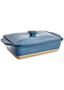 Homeware Profession. Auflaufform , Blau, Braun , Keramik , 3.3 l , rechteckig , 33.7x23.2x9.2 cm , Lfgb , backofengeeignet, mikrowellengeeignet,backofengeeignet , Kochgeschirr, Auflaufformen