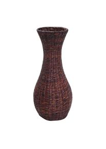 Landscape Korbvase , Braun , Metall, Naturmaterialien , Binse , bauchig , 60 cm , handgemacht , Dekoration, Vasen