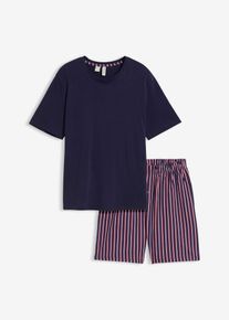 Shorty mit gewebter Hose aus reiner Baumwolle in blau, Gr&ouml;sse 52/54 (L), bonprix