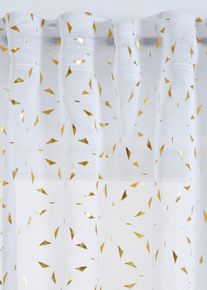 Gardine mit Glanzdruck mit verdeckten Schlaufen (1er Pack) in weiss, 145x135 cm, bonprix