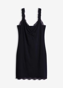 Nachthemd mit Spitzentr&auml;gern in schwarz, Gr&ouml;sse 48/50 (XL), 95% Baumwolle, bonprix