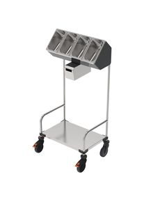 Chariot &agrave; plateaux et &agrave; couverts, en une seule pi&egrave;ce, avec distributeur de serviettes, L x l x h 648 x 428 x 1350 mm