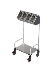 Carrello per vassoi e posate, monopezzo, lungh. x largh. x alt. 648 x 428 x 1350 mm