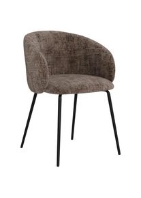 P & B Armlehnstuhl , Hellbraun , Metall, Textil , Rundrohr , 55x79x55 cm , Esszimmer, St&uuml;hle, Polsterst&uuml;hle