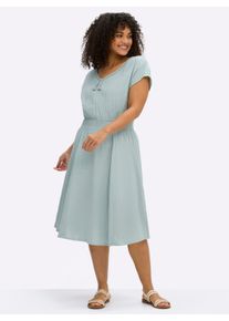 sheego Witt Damen Sommerkleid aus Musselin, kalkmint, Gr&ouml;&szlig;e 52, 100% Baumwolle. Besatz: 100% Baumwolle