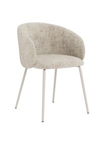 P & B Armlehnstuhl , Beige , Metall, Textil , Rundrohr , 55x79x55 cm , Esszimmer, St&uuml;hle, Polsterst&uuml;hle