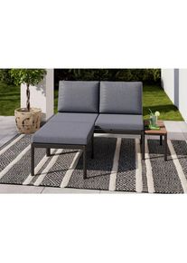 Ambia Garden Loungegarnitur , Naturfarben, Dunkelgrau , Metall, Kunststoff, Textil , 3-teilig , F&uuml;llung: Schaumstoff,Polyester , seitenverkehrt montierbar , 134x70x68 cm , wetterbest&auml;ndig , Gartenm&ouml;bel, Loungem&ouml;bel, Lounge-Serien