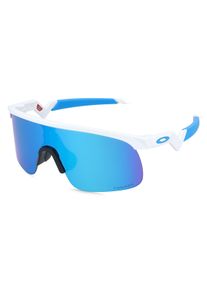 Oakley OJ9010 RESISTOR | Occhiali da sole unisex| Rettangolare | Montatura: Policarbonato Bianco Lucido | Colore del vetro: Blu Sfumato