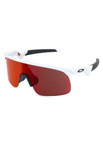 Oakley OJ9010 RESISTOR | Kinder-Sonnenbrille | Eckig | Fassung: Kunststoff Wei&szlig; Gl&auml;nzend | Glasfarbe: Rot Verlaufend