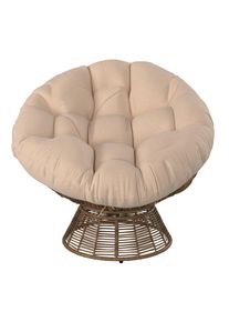 Ambia Garden Garten-Relaxsessel , Beige , Metall, Kunststoff , F&uuml;llung: Baumwolle (recycelt) , 96x86x78 cm , Gartenm&ouml;bel, Gartenliegen, Liegest&uuml;hle