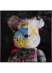 &Ouml;lgem&auml;lde , Mehrfarbig , Textil , 102x102 cm , gerahmt , Bilder & Rahmen, Bilder, &Ouml;lbilder