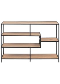 Regal , Schwarz, Eichefarben , Holzwerkstoff , 114x78x35 cm , Wohnzimmer, Regale, B&uuml;cherregale