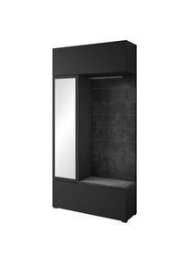 P & B Garderobe , Eiche Wotan , Textil, Holzwerkstoff , 5 F&auml;cher , 115x231.9x37.5 cm , FSC , Garderobe, Garderobensets & -serien, Garderoben-Sets