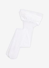 Halterlose Str&uuml;mpfe mit Spitze 20 DEN in weiss, Gr&ouml;sse 40/42 (M), bonprix