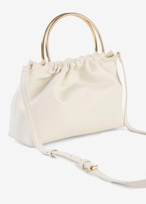 kleine Umh&auml;ngetasche mit Metallhenkel in beige, Gr&ouml;sse 14x23 cm, bonprix