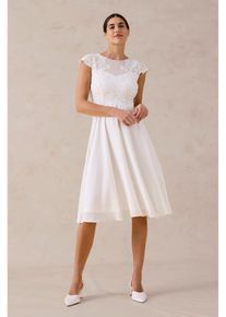 Robe de mari&eacute;e avec dentelle en blanc, Taille 38, Couleur/Motif: &eacute;cru, bonprix