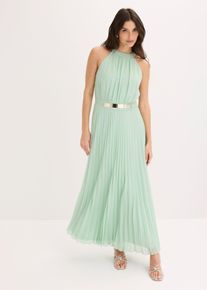 Robe de soir&eacute;e en mousseline pliss&eacute;e en vert, Taille 48, Couleur/Motif: menthe cristal, bonprix