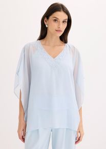 Tunique avec empi&egrave;cement en dentelle en bleu, Taille 44, Couleur/Motif: bleu poudr&eacute;, bonprix