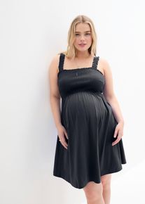 Lot de 2 robes de grossesse en coton en bleu, Taille 44/46 (L), 100% coton, Couleur/Motif: bleu fonc&eacute;/noir, bonprix