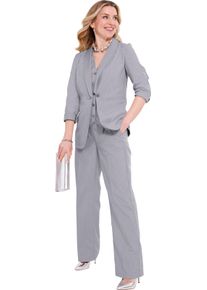 Damen Blazer grau-ecru-gestreift
