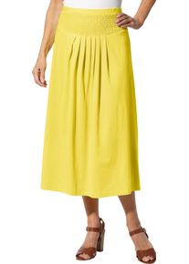 Damen Jerseyrock mit hohem, gesmoktem Bund limone