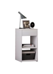 Mid.you Nachttisch , Weiss , Holzwerkstoff , 1 Schublade(n) Schubladen , 35x65x35 cm , Schlafzimmer, Nachttische