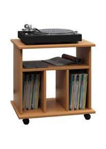 Mid.you Schallplattenregal , Buchefarben , Holzwerkstoff , 1 F&auml;cher , 60x59x45 cm , Wohnzimmer, TV M&ouml;bel, CD-Regale