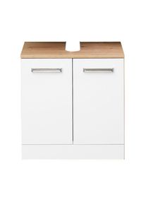 Xora Waschbeckenunterschrank , Weiss, Eiche Artisan , Holzwerkstoff , 55x56x33 cm , Made in Germany , stehend , Badezimmer, Badezimmerschr&auml;nke, Waschbeckenunterschr&auml;nke