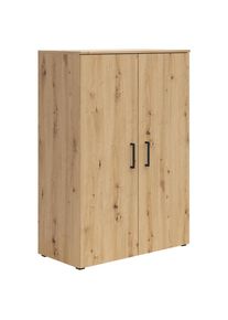 Kommode , Eiche Artisan , Kunststoff , 3 F&auml;cher , 80x115x40 cm , FSC MIX , Typenauswahl, Beim&ouml;bel erh&auml;ltlich, stehend, h&auml;ngend , Kleinm&ouml;bel, Kommoden, Kommoden