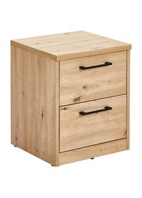 Xora Nachttisch , Eiche Artisan , Kunststoff , 2 Schublade(n) Schubladen , 38x46x36 cm , Typenauswahl , Schlafzimmer, Nachttische