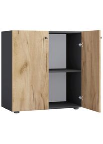 P & B Aktenschrank , Anthrazit, Honigeiche , Holzwerkstoff , 1 F&auml;cher , 70x74x37 cm , B&uuml;rom&ouml;bel, Aktenschr&auml;nke